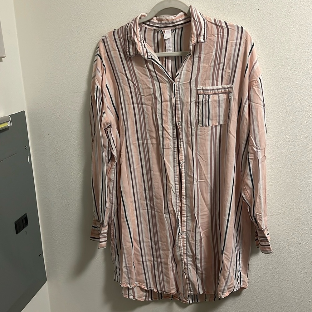 Pink stripped night gown